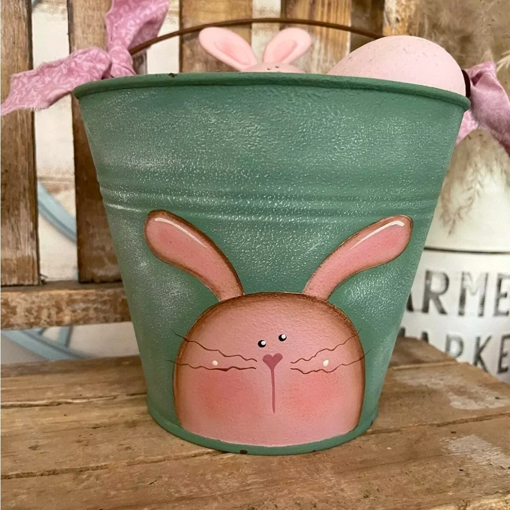 Handcrafted One-of-a-kind Decorative Easter Bunny Basket NEW